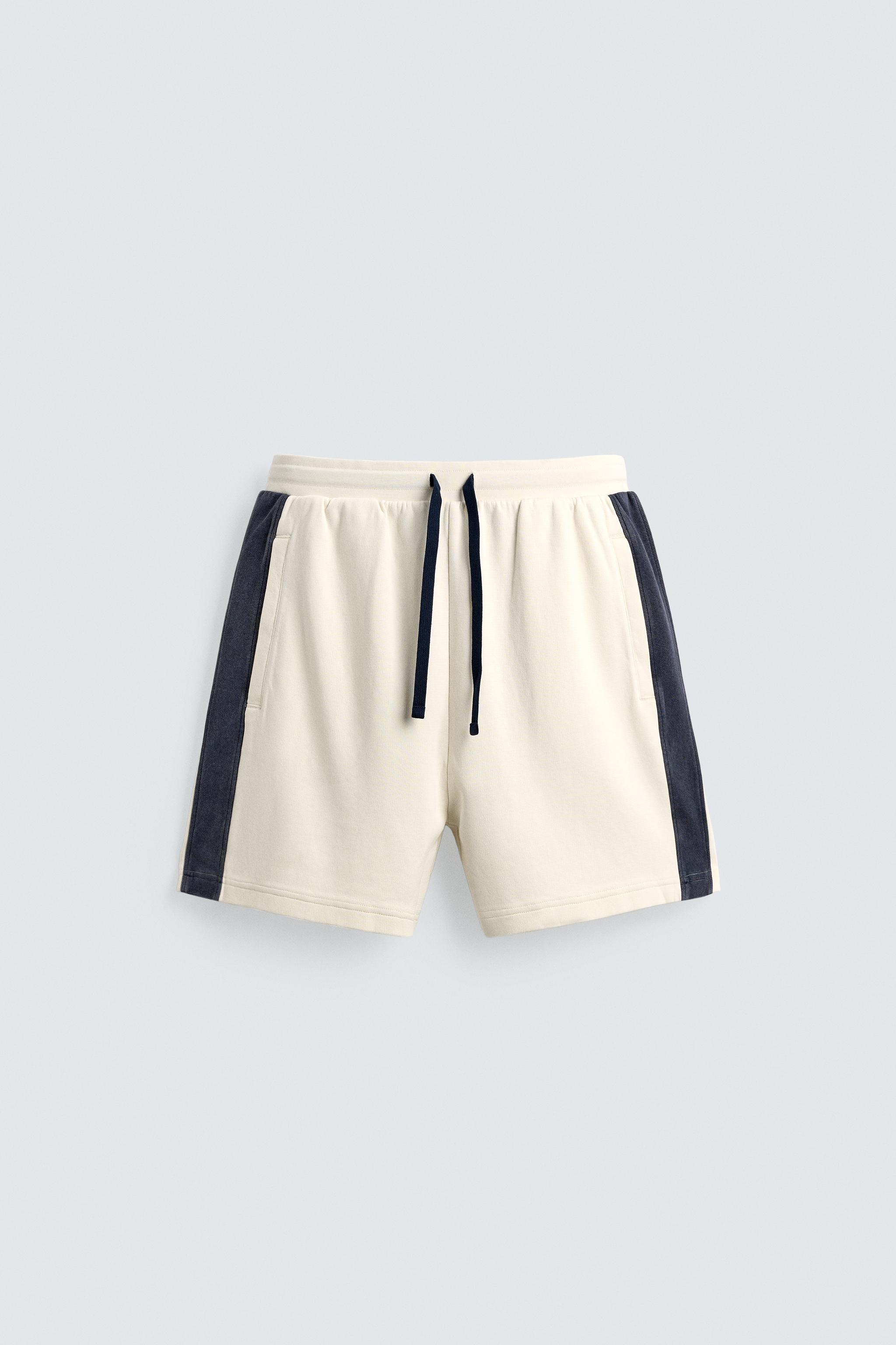 BERMUDA JOGGING BANDES CONTRASTÉES